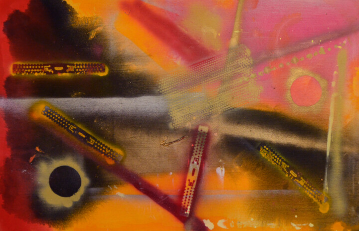 Malerei mit dem Titel "Mesh No.3 'Sun and…" von Andrei Autumn, Original-Kunstwerk, Acryl