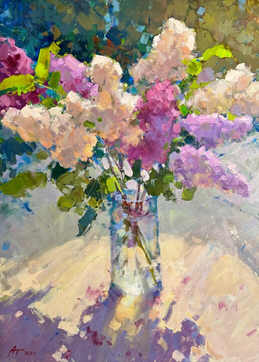 Painting titled "Lilac" by Andrei Belaichuk, Original Artwork, Oil