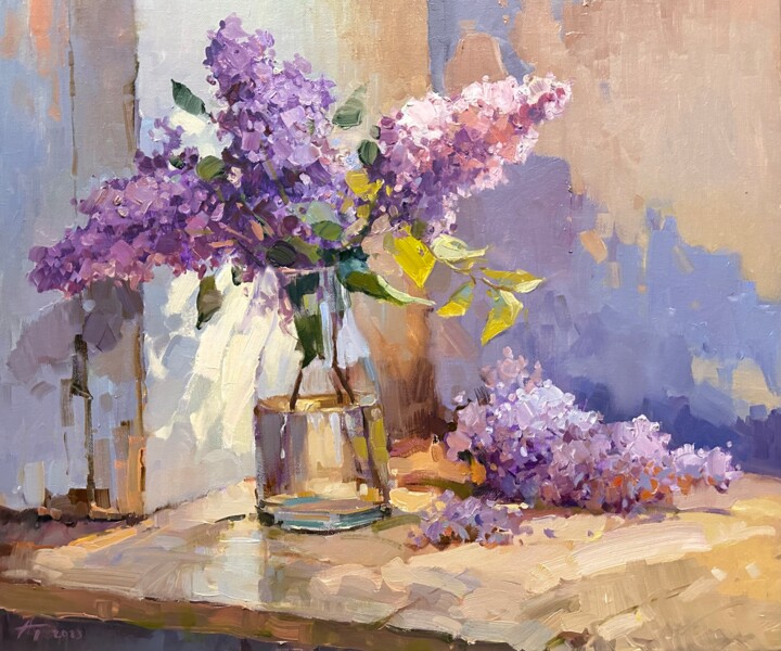Peinture intitulée "Lilacs" par Andrei Belaichuk, Œuvre d'art originale, Huile