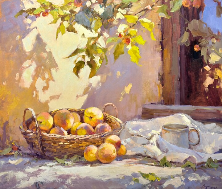 Peinture intitulée "Peaches" par Andrei Belaichuk, Œuvre d'art originale, Huile