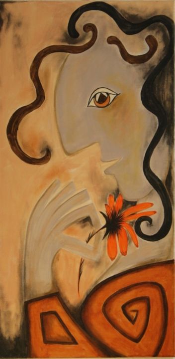 Malerei mit dem Titel "Amal" von Maria Voican, Original-Kunstwerk, Acryl