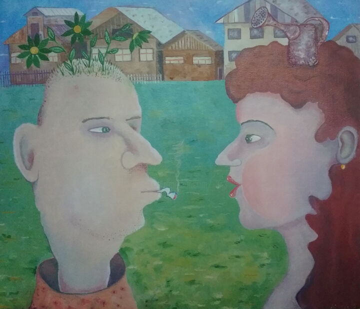 Painting titled "don't smoke.. don't…" by Andrei Klenov, Original Artwork, Oil