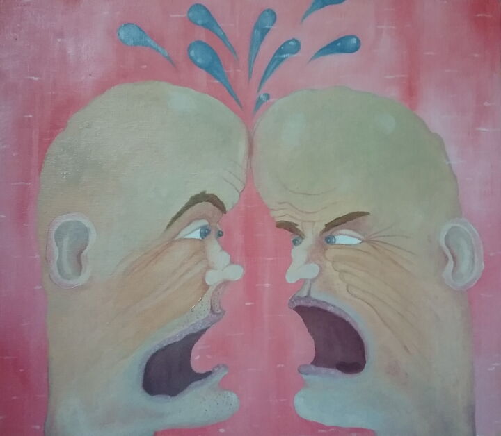 Painting titled "Quarrel" by Andrei Klenov, Original Artwork, Oil
