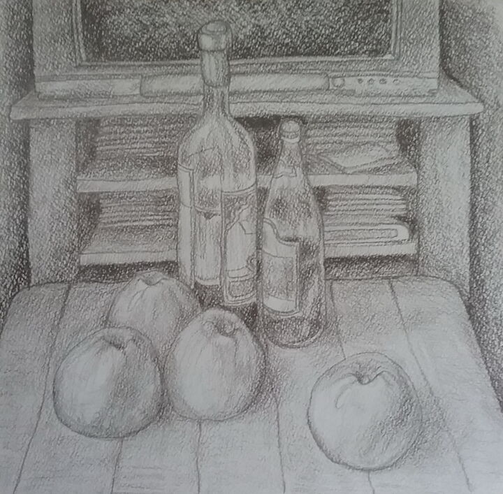 Drawing titled "Still Life" by Andrei Klenov, Original Artwork, Pencil