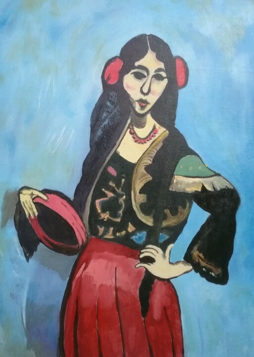 Peinture intitulée "Spanish woman with…" par Andrei Klenov, Œuvre d'art originale, Huile