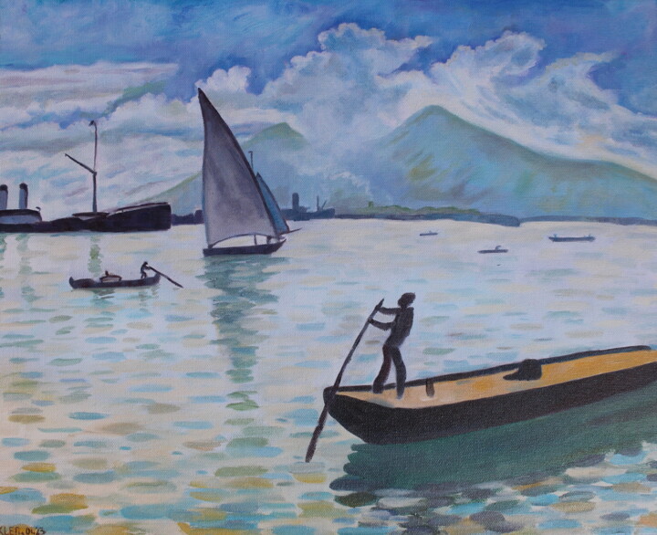 Painting titled "In Naples" by Andrei Klenov, Original Artwork, Oil