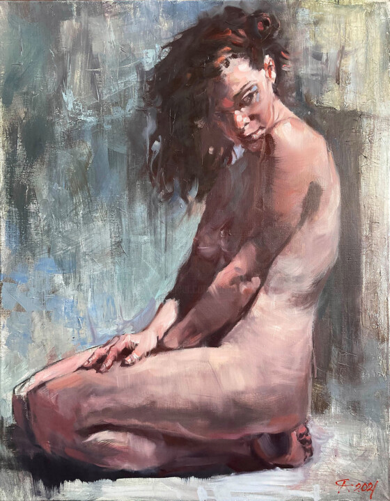 Painting titled "Nude model №3" by Andrei Svistunov, Original Artwork, Oil