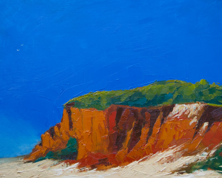 Painting titled "Cliffs by the Atlan…" by Andrei Voica, Original Artwork, Oil