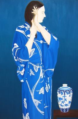 Pittura intitolato "Blue Oriental" da Andrei Overweel, Opera d'arte originale, Olio