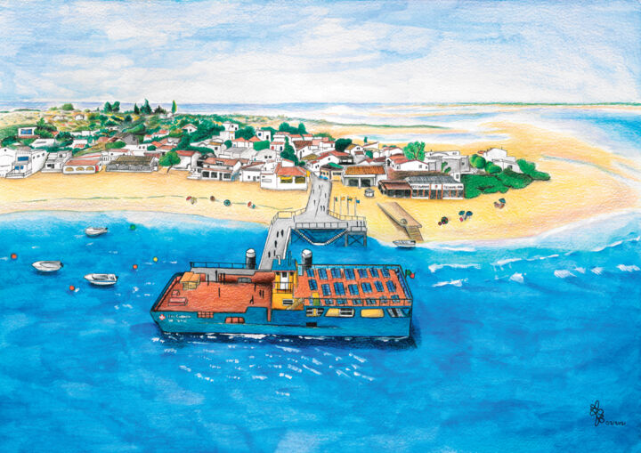 Dessin intitulée "Ilha da Armona - Ol…" par Andreia Arrais, Œuvre d'art originale, Crayon