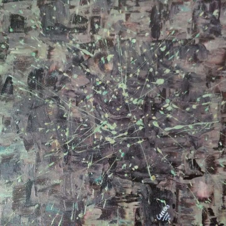 Painting titled "Green Troop" by Caracas, Original Artwork, Acrylic Mounted on Wood Panel