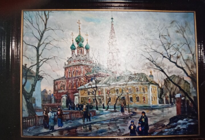 Painting titled "Москва праздничная" by Andrei Biriukov, Original Artwork, Oil