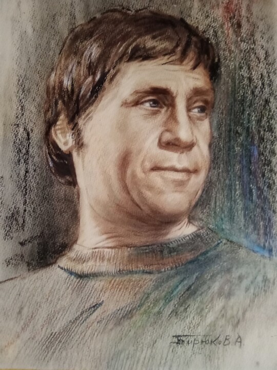 Картина под названием "рисунок портрет В.С…" - Андрей Бирюков, Подлинное произведение искусства, Темпера