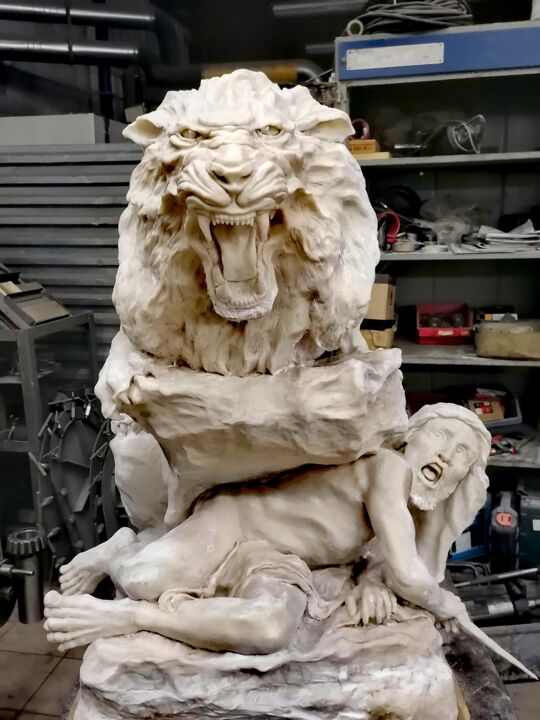 Escultura titulada "Реплика"Драма в пус…" por Andrei Bodrov, Obra de arte original, Fundición Montado en Otro panel rígido