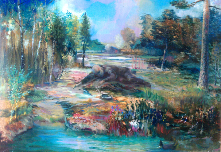 Painting titled "Сталкер" by Andrej Denisenko, Original Artwork