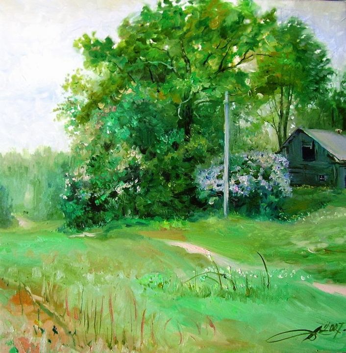 Painting titled "Май" by Andrej Denisenko, Original Art, Oil