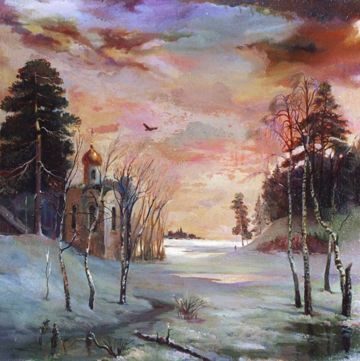 绘画 标题为“Зима” 由Andrej Denisenko, 原创艺术品