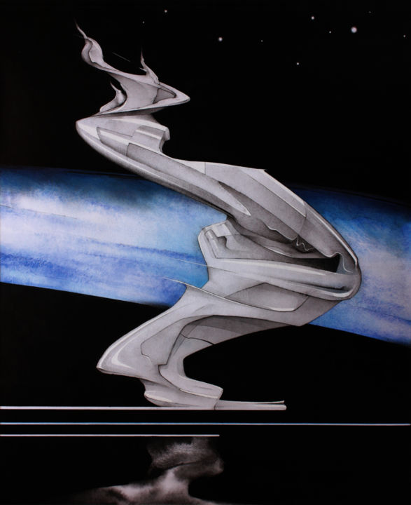 Dibujo titulada "На границе галактики" por Andrei Pshenichnyi, Obra de arte original, Tinta