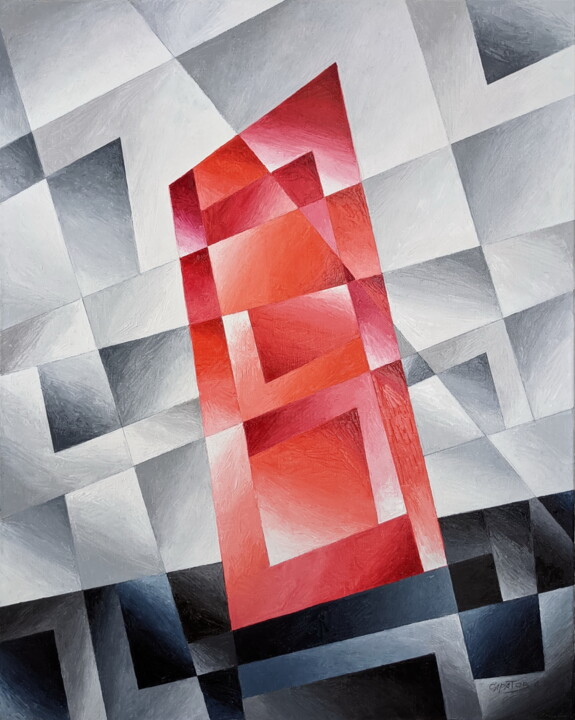 Картина под названием "Рубиновое пробужден…" - Андрей Саратов, Подлинное произведение искусства, Масло