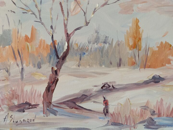Картина под названием "Начало весны" - Андрей Шугаров, Подлинное произведение искусства, Масло
