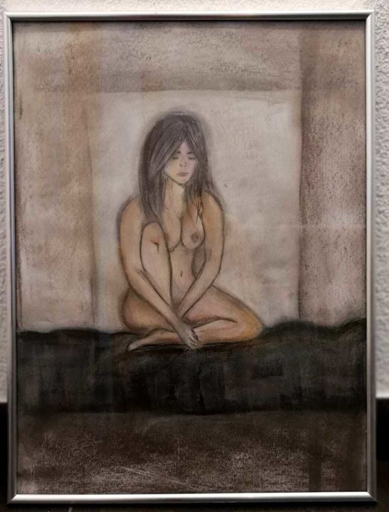 Painting titled "Women" by Andreja Badalic, Original Artwork, Pastel