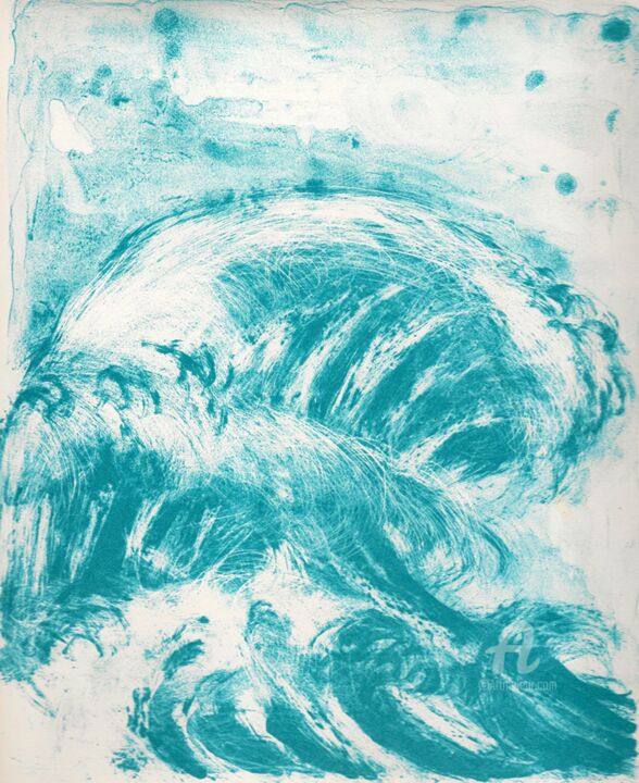 Druckgrafik mit dem Titel "La mer" von Andreja Soleil, Original-Kunstwerk, Lithographie