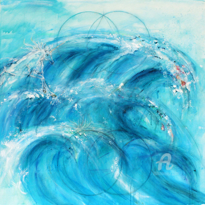 Malerei mit dem Titel "Meer der Vergebung" von Andreja Soleil, Original-Kunstwerk, Acryl