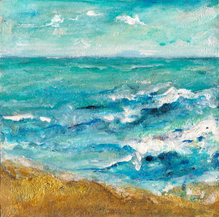 Malerei mit dem Titel "Whale Watching" von Andreja Soleil, Original-Kunstwerk, Acryl