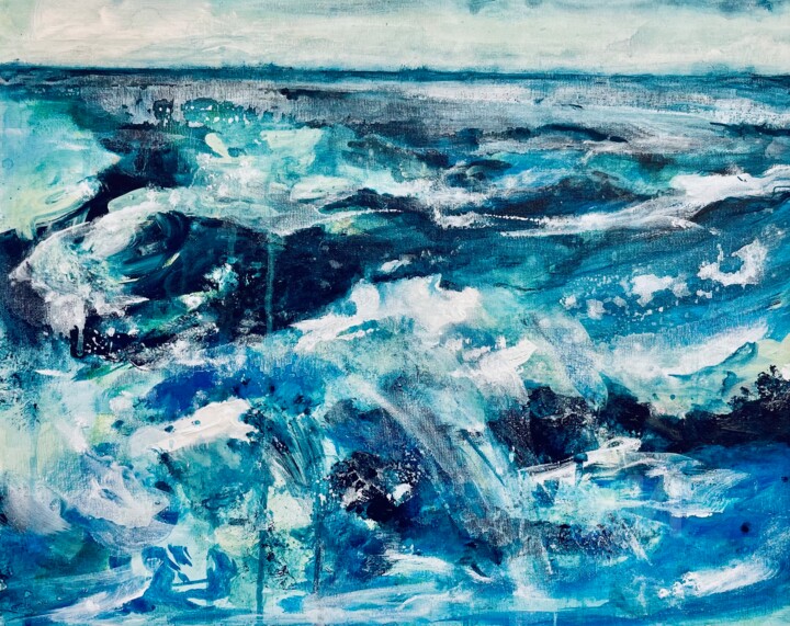 Malerei mit dem Titel "Seegang" von Andreja Soleil, Original-Kunstwerk, Acryl