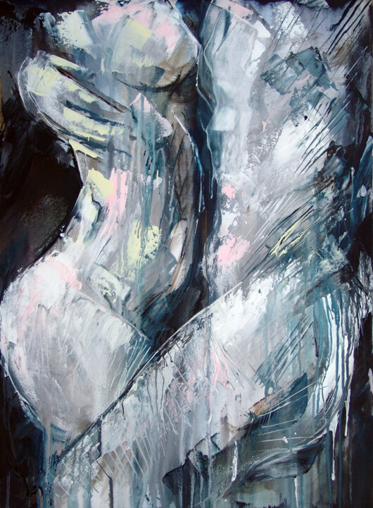 Картина под названием "Only Lovers Left Al…" - Andrejs Bovtovičs, Подлинное произведение искусства, Акрил Установлен на Дере…