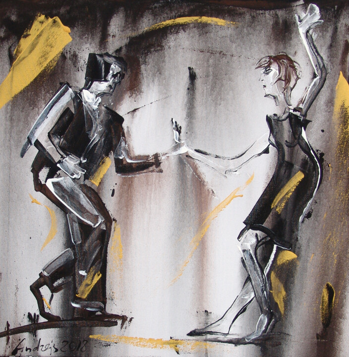 Malerei mit dem Titel "Dance to express no…" von Andrejs Bovtovičs, Original-Kunstwerk, Acryl