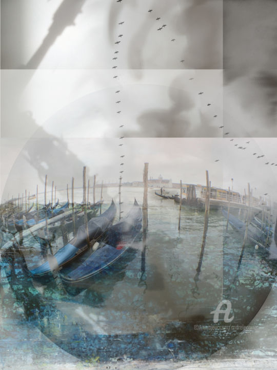 Arte digital titulada "Un alto à Venise" por André Le Corre, Obra de arte original, Foto-montaje
