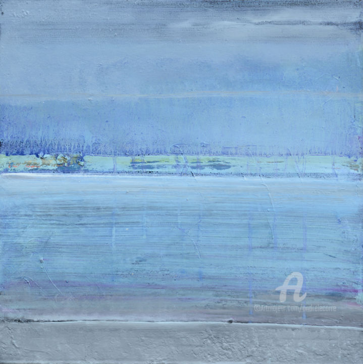Painting titled "Re 28 01 2020" by André Le Corre, Original Artwork, Oil Mounted on Wood Stretcher frame