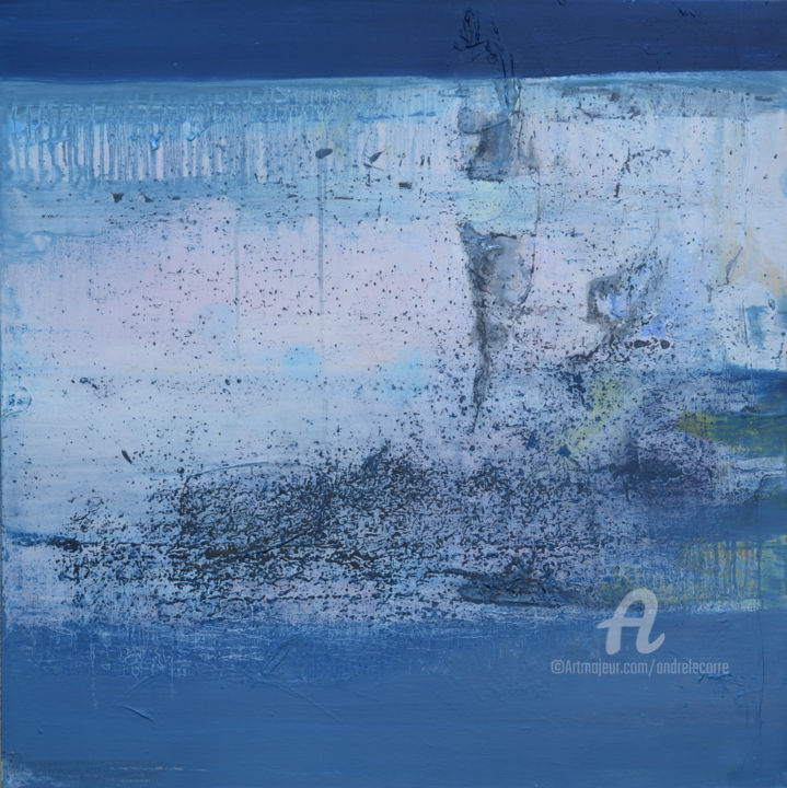 Painting titled "Re 01072020" by André Le Corre, Original Artwork, Oil Mounted on Wood Stretcher frame