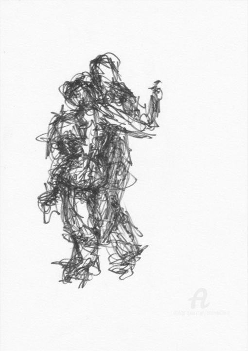 Disegno intitolato "Tang-05" da André Le Corre, Opera d'arte originale