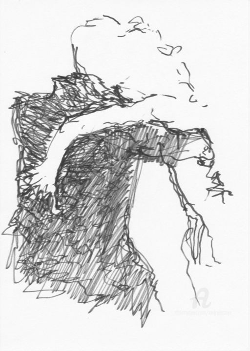 Drawing titled "Tango 06" by André Le Corre, Original Artwork