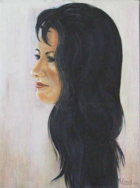 Painting titled "Nathalie" by André Lerot, Original Artwork, Oil