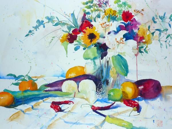 绘画 标题为“Bouquet,oignons bla…” 由André Méhu, 原创艺术品