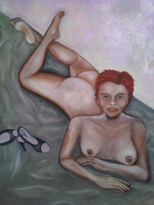Pintura titulada "nu controversé" por Andre Rippert, Obra de arte original, Oleo