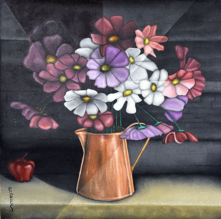 Pintura titulada "Flores" por Andres Gomez, Obra de arte original, Oleo