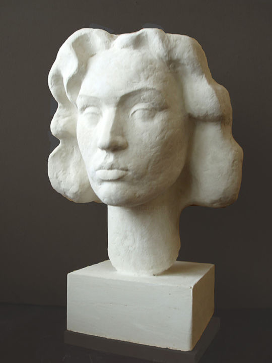 Sculpture titled "женский портрет" by Andrey Polubok, Original Artwork, Plaster