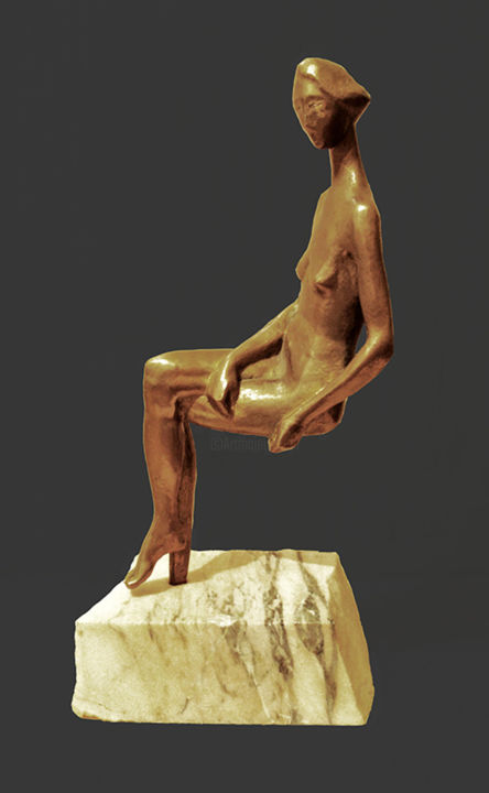 Sculpture titled "портрет натурщицы" by Andrey Polubok, Original Artwork, Bronze