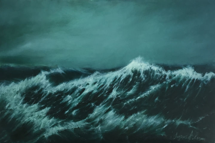 Pintura titulada ""Cold wave"" por Andrew Kovyazin, Obra de arte original, Oleo