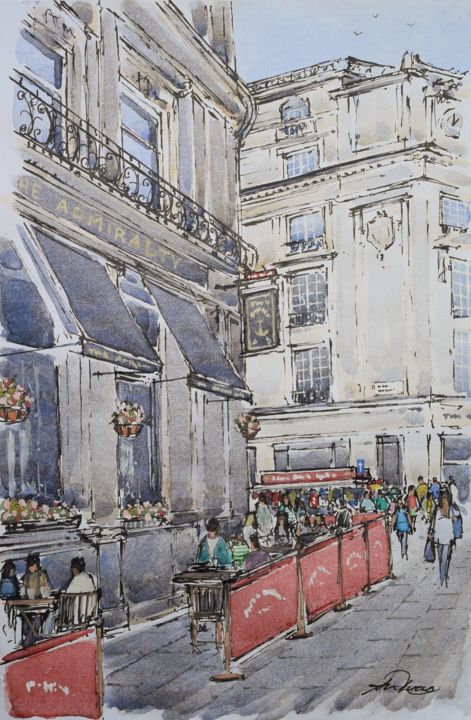 Painting titled "The Admiralty, Traf…" by Andrew Lucas, Original Artwork, Watercolor