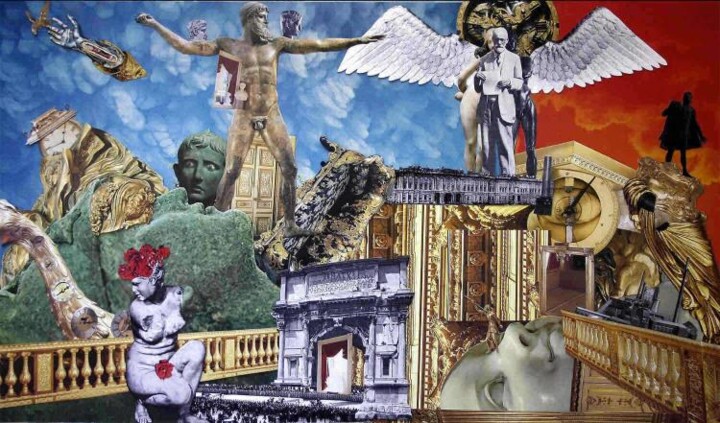 Collages getiteld "Heaven and Hell" door Andrew Mclaughlin, Origineel Kunstwerk