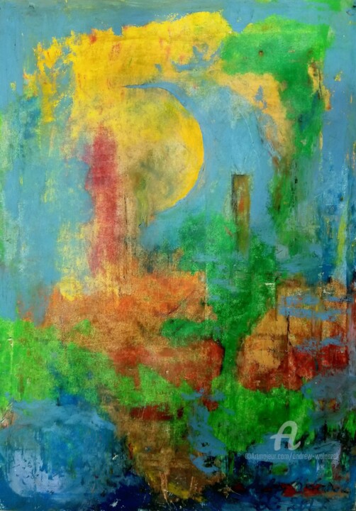 Painting titled "A dream about Warsaw" by Andrew Walaszek, Original Artwork, Oil