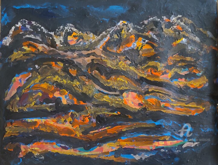 Pittura intitolato "Dunajec" da Andrew Walaszek, Opera d'arte originale, Acrilico
