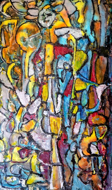 Painting titled "Intrigue" by Andrew Walaszek, Original Artwork, Acrylic