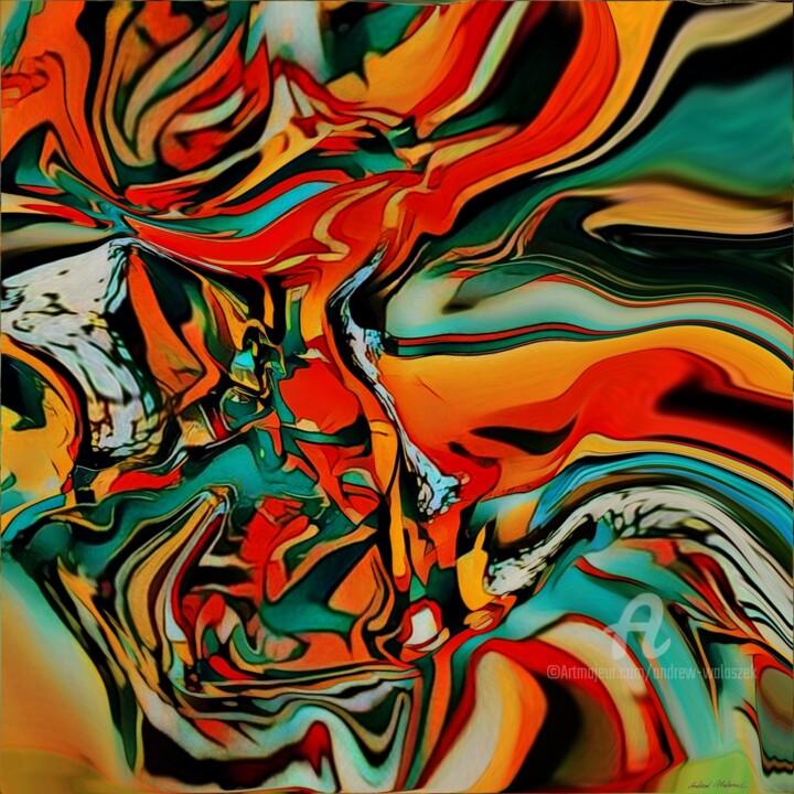 Digitale Kunst mit dem Titel "Complete Madness" von Andrew Walaszek, Original-Kunstwerk, Digitale Malerei Auf Keilrahmen aus…