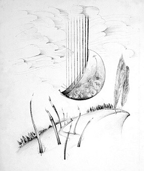 Drawing titled "Arpa" by Andrew White, Original Artwork